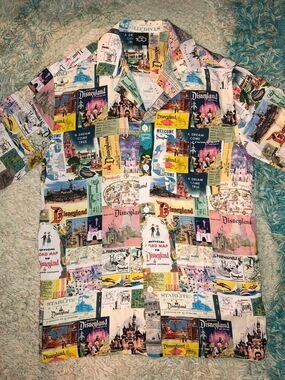 Disney Multicolor Disneyland Poster Collage Short-Sleeve Shirt